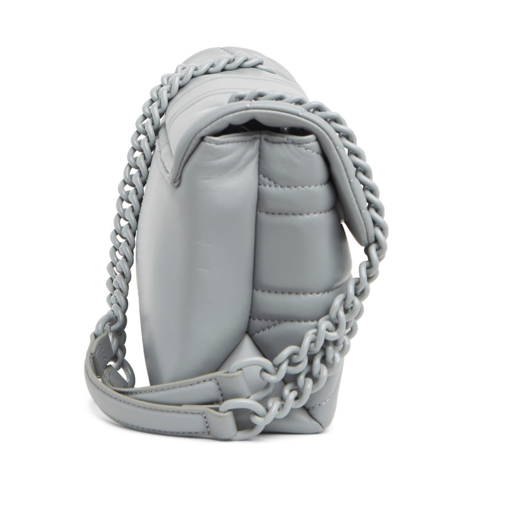 Kurt Geiger Leather Kensington UJ Drench Convertible Bag NWT Gray Chain Eagle - Picture 5 of 5